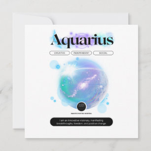 Modern Zodiac Sign Aquarius Quote Air Element Invitation