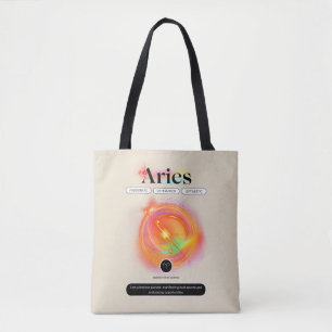 Modern Zodiac Sign ARIES Quote Element Fire Tote Bag