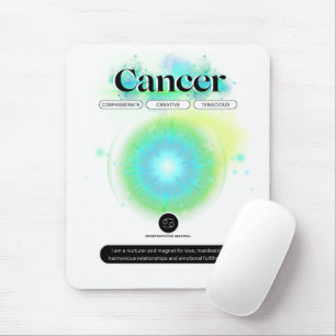 Modern Zodiac Sign Cancer Quote Water Element Mouse Mat