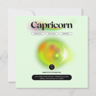 Modern Zodiac Sign Capricorn Quote Earth Element Invitation