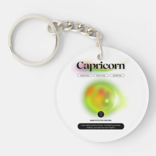 Modern Zodiac Sign Capricorn Quote Earth Element Key Ring