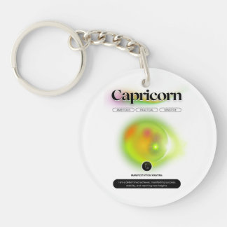 Modern Zodiac Sign Capricorn Quote Earth Element Key Ring