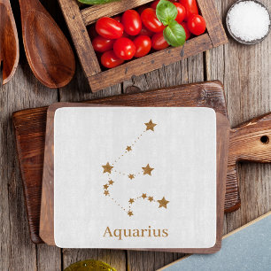 Modern Zodiac Sign Gold Aquarius Element Air Cutting Board