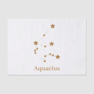 Modern Zodiac Sign Gold Aquarius Element Air Tissue Paper