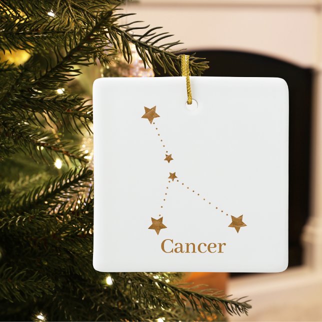 Modern Zodiac Sign Gold Cancer | Element Water Ceramic Ornament (Creator Uploaded)