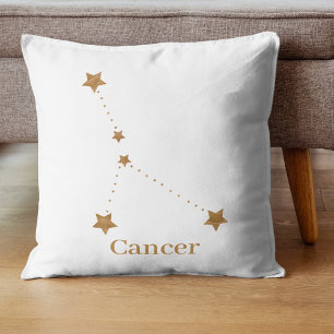Modern Zodiac Sign Gold Cancer Element Water Cushion