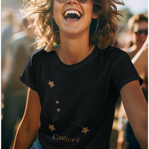 Modern Zodiac Sign Gold Cancer   Element Water T-Shirt
