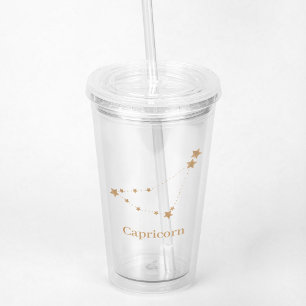 Modern Zodiac Sign Gold Capricorn   Element Earth Acrylic Tumbler