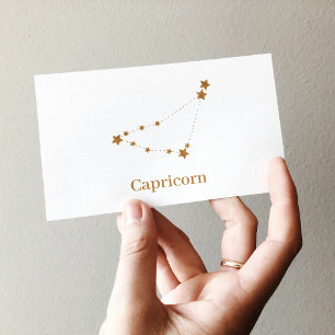 Modern Zodiac Sign Gold Capricorn   Element Earth Business Card