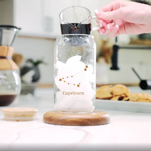 Modern Zodiac Sign Gold Capricorn   Element Earth  Can Glass