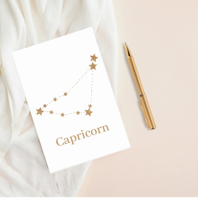 Modern Zodiac Sign Gold Capricorn | Element Earth Post-it Notes (Creator Uploaded)