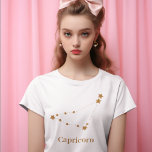 Modern Zodiac Sign Gold Capricorn | Element Earth T-Shirt<br><div class="desc">Modern Zodiac Sign Gold Capricorn | Element Earth</div>
