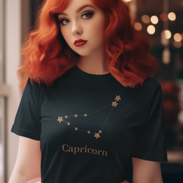 Modern Zodiac Sign Gold Capricorn | Element Earth T-Shirt (Creator Uploaded)