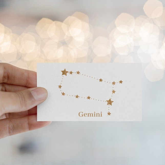 Modern Zodiac Sign Gold Gemini | Element Air  Business Card (Creator Uploaded)