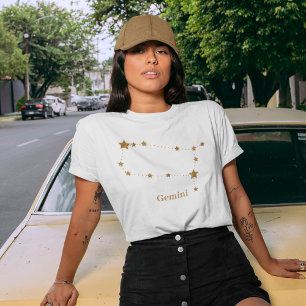 Modern Zodiac Sign Gold Gemini   Element Air  T-Shirt