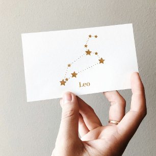Modern Zodiac Sign Gold Leo   Element Fire Business Card
