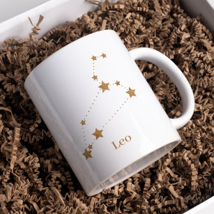 Modern Zodiac Sign Gold Leo   Element Fire Coffee Mug