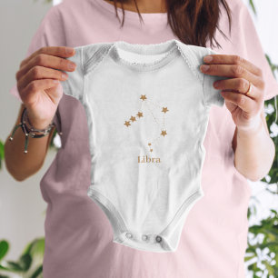 Modern Zodiac Sign Gold Libra Element Air Baby Bodysuit