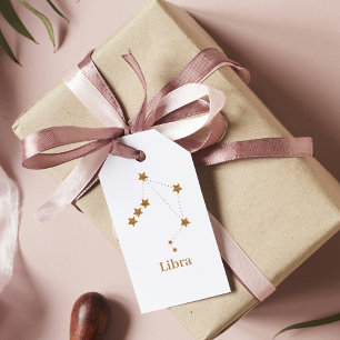 Modern Zodiac Sign Gold Libra   Element Air Gift Tags