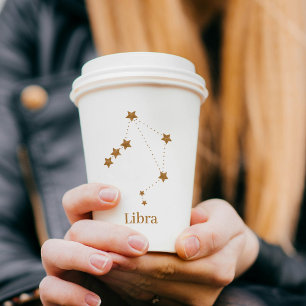 Modern Zodiac Sign Gold Libra   Element Air  Paper Cups