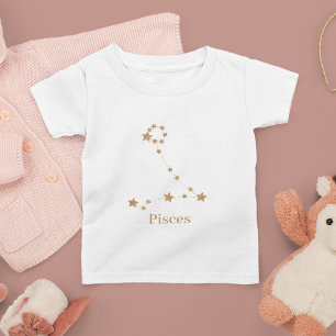 Modern Zodiac Sign Gold Pisces   Element Water Toddler T-Shirt