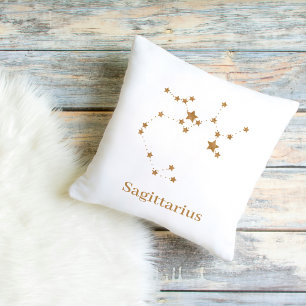 Modern Zodiac Sign Gold Sagittarius  Element  Fire Cushion