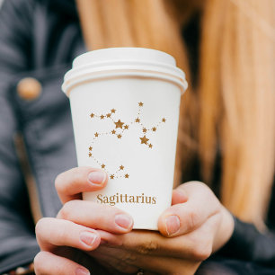 Modern Zodiac Sign Gold Sagittarius  Element  Fire Paper Cups