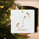 Modern Zodiac Sign Gold Scorpius | Element Water  Ceramic Ornament<br><div class="desc">Modern Zodiac Sign Gold Scorpius | Element Water</div>