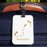 Modern Zodiac Sign Gold Scorpius | Element Water  Luggage Tag<br><div class="desc">Modern Zodiac Sign Gold Scorpius | Element Water</div>