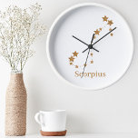 Modern Zodiac Sign Gold Scorpius | Element Water  Round Clock<br><div class="desc">Modern Zodiac Sign Gold Scorpius | Element Water</div>