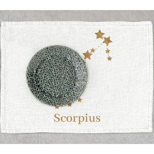 Modern Zodiac Sign Gold Scorpius   Element Water  Tea Towel