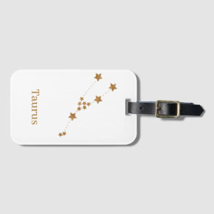 Modern Zodiac Sign Gold Taurus   Element Earth Luggage Tag