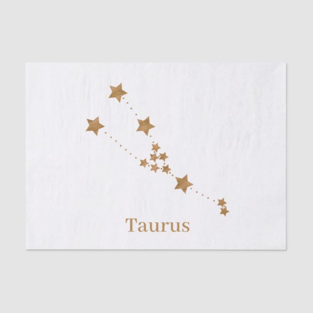 Modern Zodiac Sign Gold Taurus | Element Earth Tissue Paper (Front)