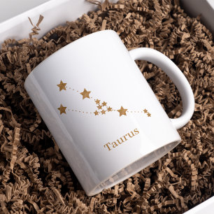Modern Zodiac Sign Gold Taurus   Element Earth Two-Tone Coffee Mug