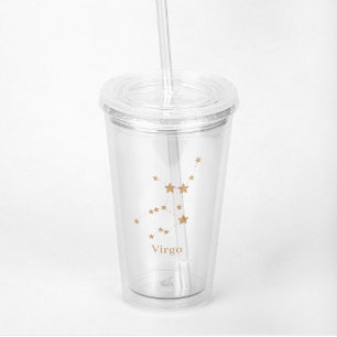 Modern Zodiac Sign Gold Virgo   Element Earth Acrylic Tumbler