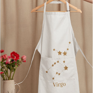 Modern Zodiac Sign Gold Virgo Element Earth Apron
