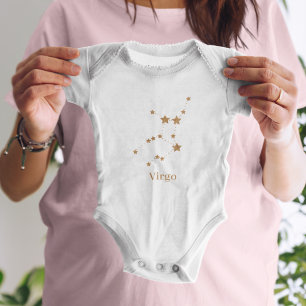 Modern Zodiac Sign Gold Virgo Element Earth Baby Bodysuit