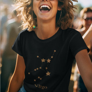 Modern Zodiac Sign Gold Virgo   Element Earth T-Shirt