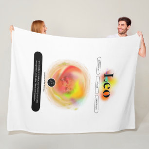 Modern Zodiac Sign Leo Quote Element Fire Fleece Blanket