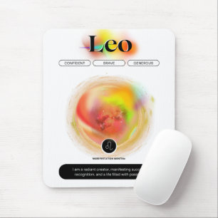 Modern Zodiac Sign Leo Quote Element Fire Mouse Mat