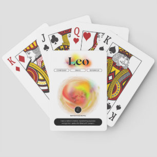 Modern Zodiac Sign Leo Quote   Element Fire Playing Cards