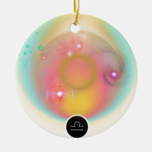 Modern Zodiac Sign Libra Quote Air Element Ceramic Tree Decoration