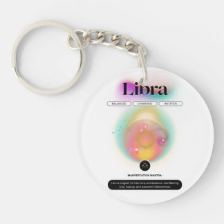 Modern Zodiac Sign Libra Quote Air Element Key Ring