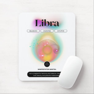 Modern Zodiac Sign Libra Quote Air Element Mouse Mat