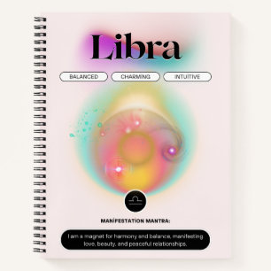 Modern Zodiac Sign Libra Quote Air Element Notebook