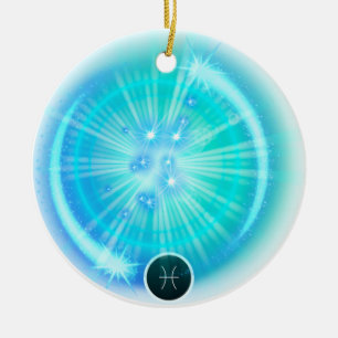 Modern Zodiac Sign PIsces Quote Water Element Ceramic Tree Decoration