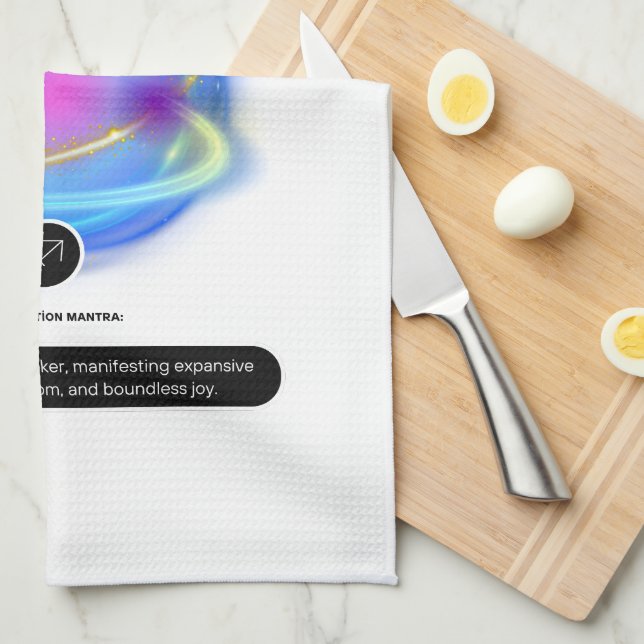 Modern Zodiac Sign Sagittarius Quote Element Fire Tea Towel (Quarter Fold)