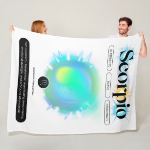 Modern Zodiac Sign Scorpio Quote Water Element Fleece Blanket