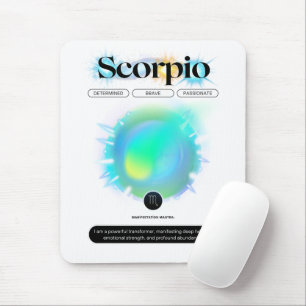 Modern Zodiac Sign Scorpio Quote Water Element Mouse Mat