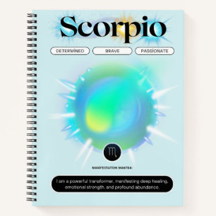 Modern Zodiac Sign Scorpio Quote Water Element Notebook